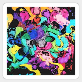 Joy abstract colorful digital painting Sticker